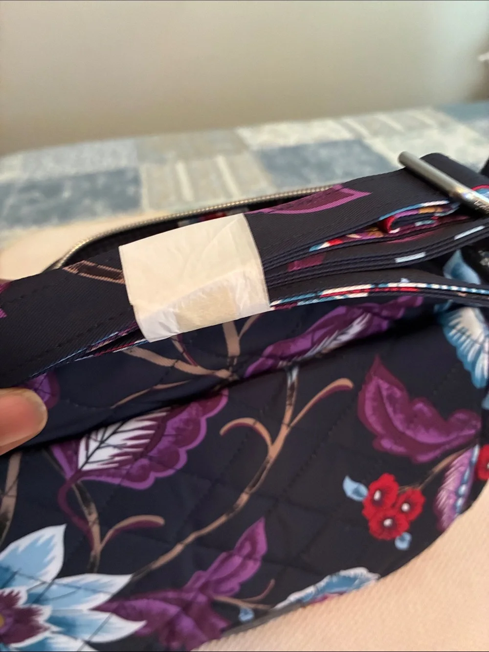 Vera Bradley “MayfairBloom”Quilted Cosmetic Pouch w/ Purple, Blue & Red-NWT